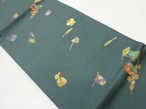 茶道具模様織出し名古屋帯